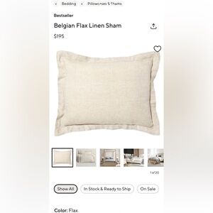 Pottery Barn Belgian Flax Linen Sham